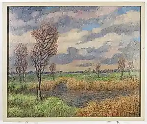 Harmen Klaas Post - Olieverf op paneel, Landschap a/d Meije - Ingelijst kopen? Bied vanaf 100!