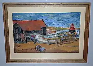 Jan Stekelenburg - Vroege gouache (1948) Vissersstrand kopen? Bied vanaf 195!