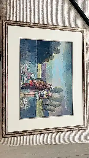 Lech Ratajczyk - gouache "Papieren Zeilbootjes" van Lech Ratajczyk, passend bij het thema 'Clowns kopen? Bied vanaf 150!