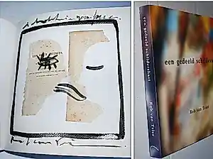 Rob van Trier - Collage op papier, geplaatst in het monumentale boek 'een gedeeld schildershart' kopen? Bied vanaf 30!