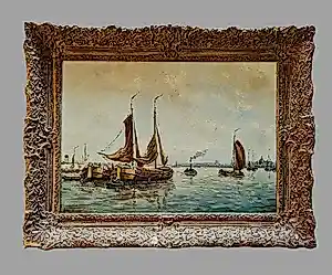 Anton Dirckx - omstreeks 1910 knap geschilderd olieverf op doek "boten op het IJ Amsterdam" kopen? Bied vanaf 228!