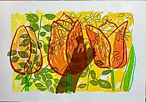 Madeleine Metsaars - Zeefdruk, Tulpen, gesigneerd, oplage 35/22 kopen? Bied vanaf 20!