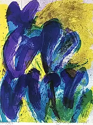 Jan Cremer - Kleurenlitho LES TULIPES BLEU Handgesigneerd kopen? Bied vanaf 185!