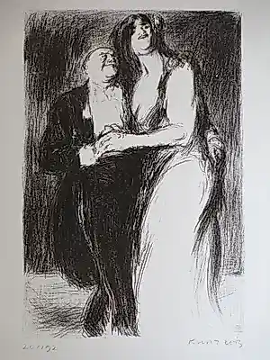 Kurt Lob - Magistraat en dame van lichte zeden - Litho op metaal kopen? Bied vanaf 48!