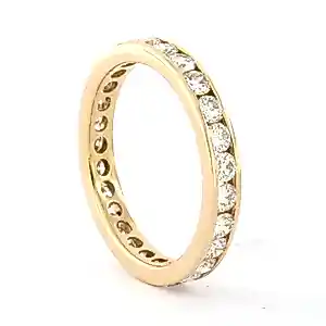 18k gouden hele alliance ring met briljant geslepen diamant tot. 1.51 ct kopen? Bied vanaf 1025!