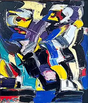 Bart de Graaf - Blauwe Hel - Olie op doek - Gesigneerd - 80x70 cm kopen? Bied vanaf 180!