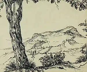 Alexander Gerhardus Dieperink - Stifttekening, Landschap - Ingelijst kopen? Bied vanaf 40!