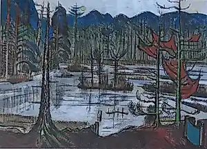 Hans van Efferen - BEVROREN VEN (BRABANT) / OLIEVERF PAPIER / 73x93cm / KADER / SIG / 1964 kopen? Bied vanaf 160!