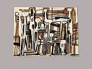 Hannes Postma - Zeldzame 1957 - Parijs periode - gem. techniek "generation retrouvée II" kopen? Bied vanaf 61!