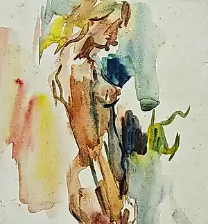 Bob ten Hoope - een in de jaren 50 express. geschilderd aquarel "staand vrouwelijk naakt" kopen? Bied vanaf 75!