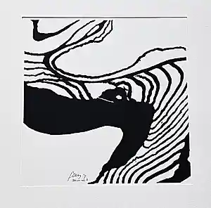 Geertjan van Oostende - fraaie monochrome zeefdruk - STROMING 3 (uit serie van 4) - gesigneerd kopen? Bied vanaf 48!
