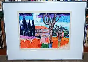 Willem Brauck - Frans landschap - zeefdruk - ingelijst kopen? Bied vanaf 20!