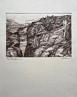 Raf Coorevits - Gesigneerde ets - 5/10 - "Meteora Griekenland" kopen? Bied vanaf 55!