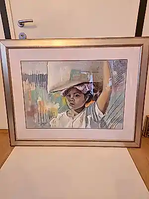 Louis Nagelkerke - Louis Nagelkerke (1949) – Balinese vrouw met vracht (Surabaya), 1992 (90 x 11... kopen? Bied vanaf 300!