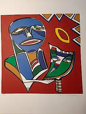 Maartje Wijngaarden - Originele zeefdruk op papier - Oplage 50 ex Titel: Afrika II kopen? Bied vanaf 35!