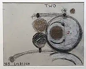 Reinier Lucassen - ‘TWO’ - gemengde techniek op papier - 1985. kopen? Bied vanaf 375!