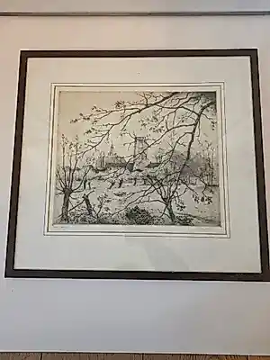 Hendrik de Laat - Prachtige ingelijste ets van Hendrik de Laat – "Sintjan op Vught (N.Br.)"Pra... kopen? Bied vanaf 50!