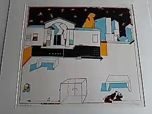 Huibert van Dorp - Zeefdruk, titel, Paviljoen. kopen? Bied vanaf 35!