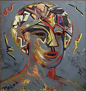 Hans Picard - Acryl op doek, De denker - Ingelijst (Zeer groot) kopen? Bied vanaf 350!