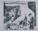 Pit Morell - bei den Laboureurs, Radierung 1969 verkocht voor € 40!