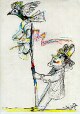 Simon Dittrich - Blei-/Farbstiftzeichnung I I, 29,7 x 21 cm, datiert 28.6.1988 und signiert kopen? Bied vanaf 90!