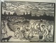 Conrad Felixmüller - Conrad Felixmüller: Kindheit-Spiel an der Elbe, 1974, Originalholzschnitt kopen? Bied vanaf 24!