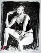 Clemens Gröszer - Das Mieder (Gabi), Lithografie 1989 verkocht voor € 43!