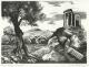 Karl Rössing - Der verfallene Tempel, Holzstich 1942 verkocht voor € 61!