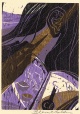 Marie-Luise Salden - DreiFarben OriginalHolzschnitt, 1984, signiert, zu Elisabeth v.Ulmann verkocht voor € 50!