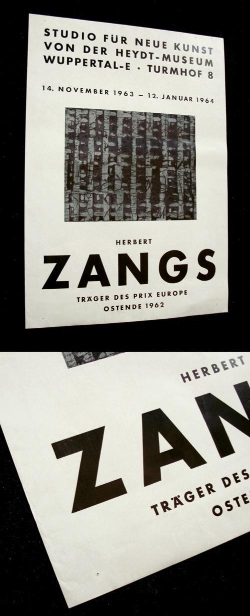 Herbert Zangs - Frühes Ausstellungsplakat, 1963/64. kopen? Bied vanaf 60!