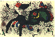Joan Miro - Joan Miro, Der blühende Bock (Le Belier fleuri), mehrfarbige Originallithographie verkocht voor € 40!