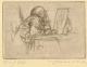 Wilhelm M. BUSCH - Kunstbetrachter, Kaltnadelradierung 1984, num. & signiert (81) verkocht voor € 39!