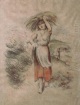 Otto Schoff - Landmädchen. Farblithographie, um 1920. verkocht voor € 100!