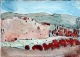 Kurt Muhlenhaupt - Landschaft in Voltära.Orig.Rad.v.1982,aquar.sign.betitelt u.num. verkocht voor € 115!