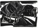Carl-Heinz Kliemann - Landschaft mit Haus.Orig.Holzschnitt von 1954, handsigniert. verkocht voor € 52!