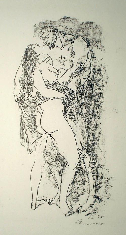 Fritz Cremer - Liebespaar, (WVZ Nr. L338), Lithographie 1978 kopen? Bied vanaf 258!
