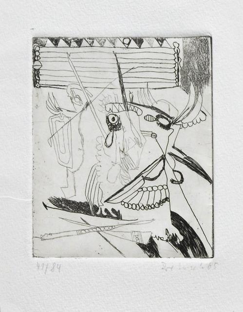 Günter Drebusch - ohne Titel, Radierung, signiert, datiert, nummeriert verkocht voor € 55!