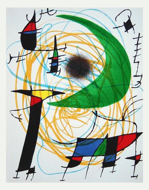Joan Miro - Originalfarblithografie Nr. V aus dem Werkverzeichnis 'Lithographs Vol. I', 1972 verkocht voor € 80!