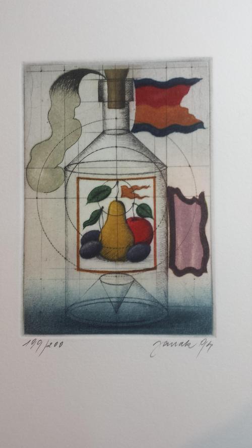Alois Janak - "Obstler" Farbradierung verkocht voor € 80!