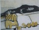 Carl-Heinz Kliemann - "Vor dem Berge", kleine Farbradierung 1990 verkocht voor € 40!