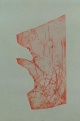 Felix Droese - Radierung, rot auf grün, 1998. verkocht voor € 75!