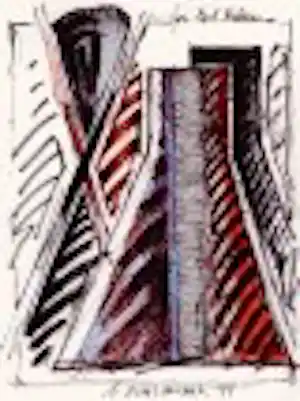 Gerard Titus-Carmel - signierte unikate Mischtechnik von 1988 - 15 x 21 cm verkocht voor € 280!