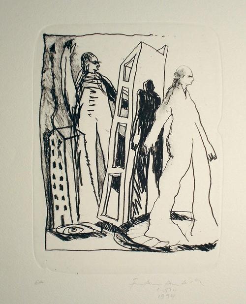 Franz-Anatol Wyss - Stadtleben (WVZ Nr.553), Lithografie 1994 kopen? Bied vanaf 88!