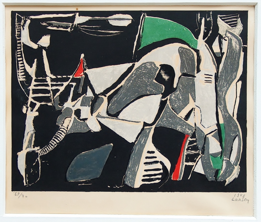 André LANSKOY - kleurenlitho - compositie - 1948 verkocht voor € 395!