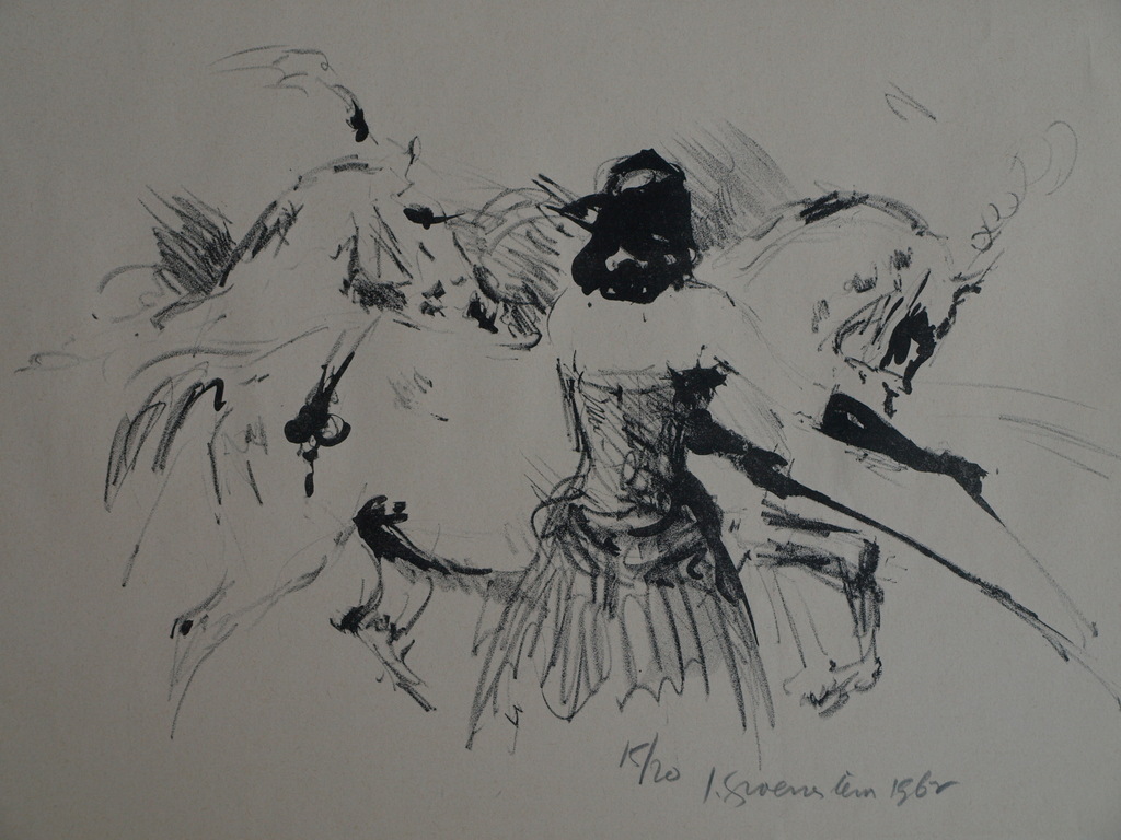 Jan Groenestein : Litho , Circuspaarden – gesigneerd & Ingelijst - 1962 verkocht voor € 100!