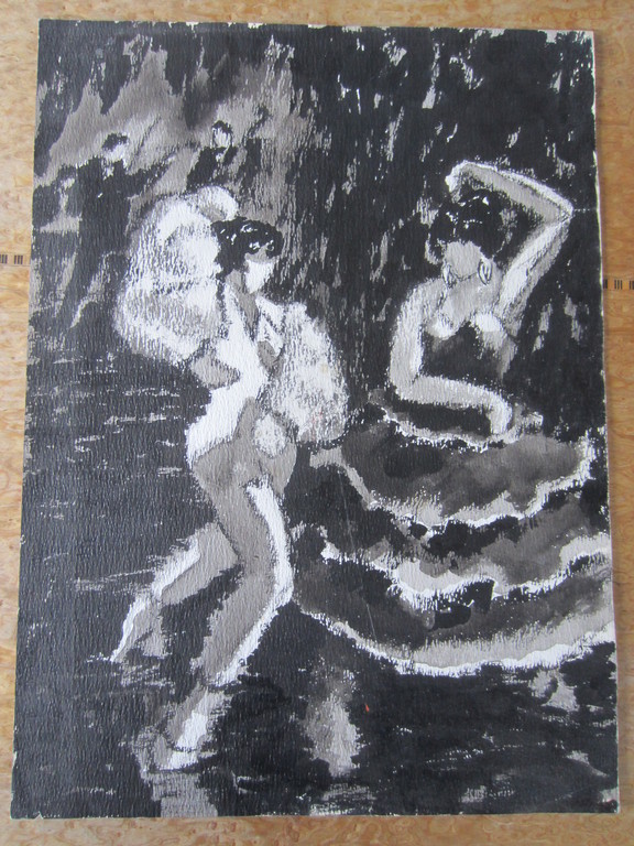 WIM JURCKA AQUAREL FLAMENCO 1961 verkocht voor € 40!