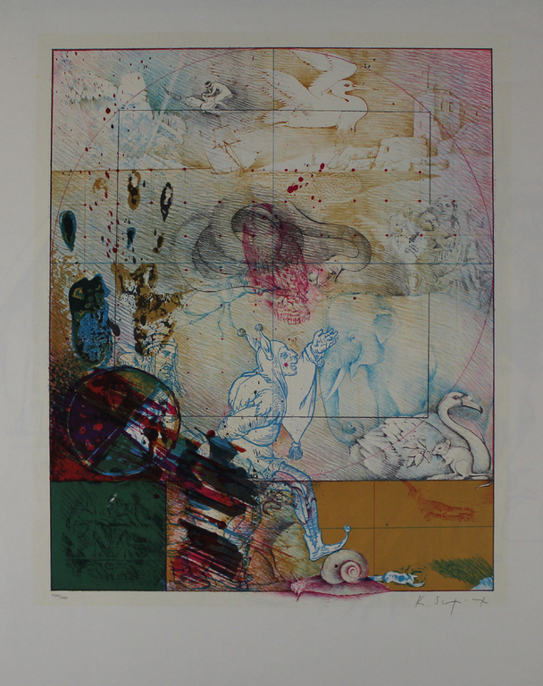 Konrad Schüler. -Traumsequenz- Lithografie uit 1973. verkocht voor € 47!