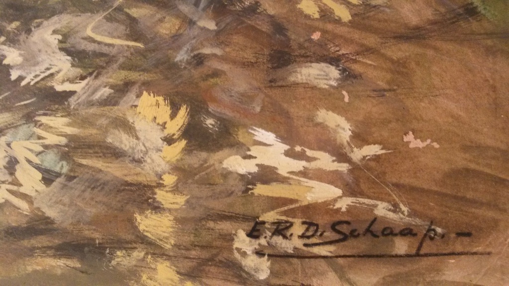 Egbert Rubertus Derk Schaap - landschap, gemengde techniek op karton, gesigneerd kopen? Bied vanaf 100!