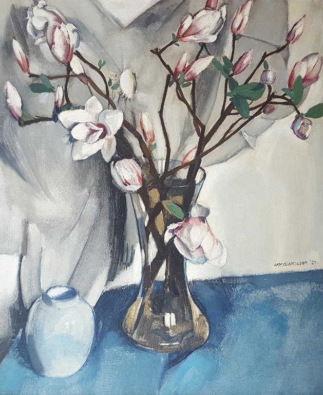 Aart Glansdorp - Magnolia's - olie op  doek, gesigneerd en '27 kopen? Bied vanaf 395!
