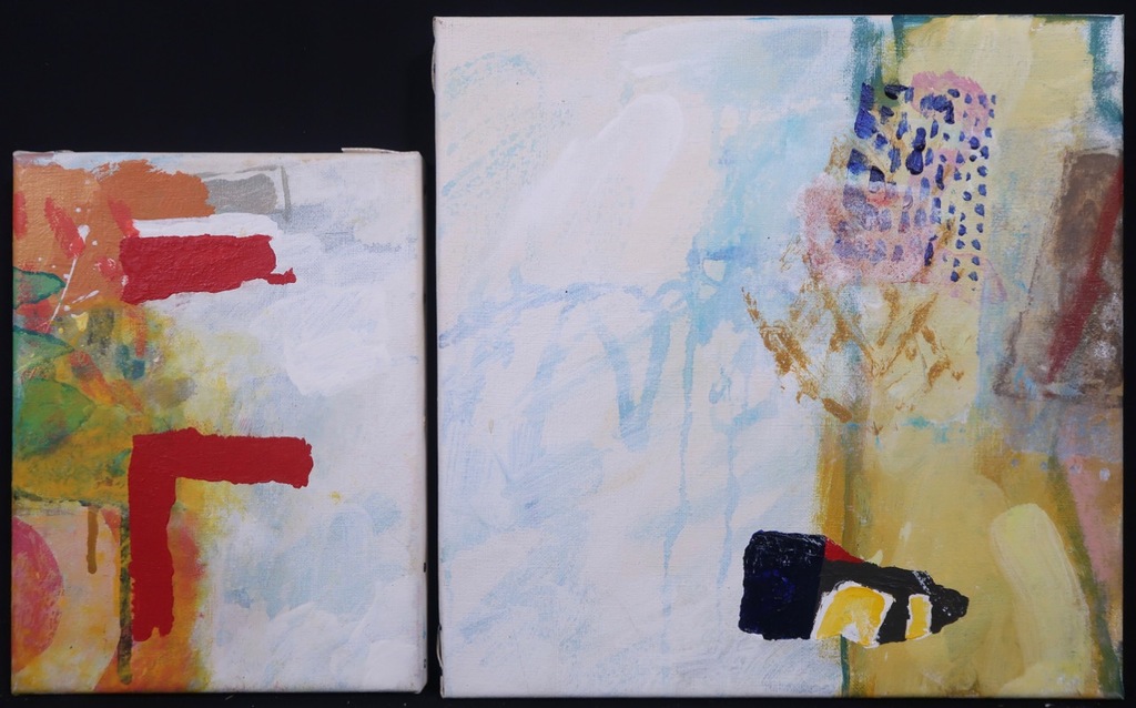 Vanche: 2x Olieverf op doek, Phonetic painting 17 L/R kopen? Bied vanaf 1!